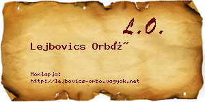 Lejbovics Orbó névjegykártya